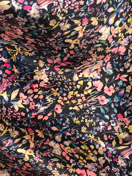 Liberty Felda- Black Belgravia Silk Satin- 54” Wide