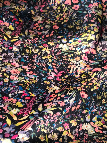 Liberty Felda- Black Belgravia Silk Satin- 54” Wide