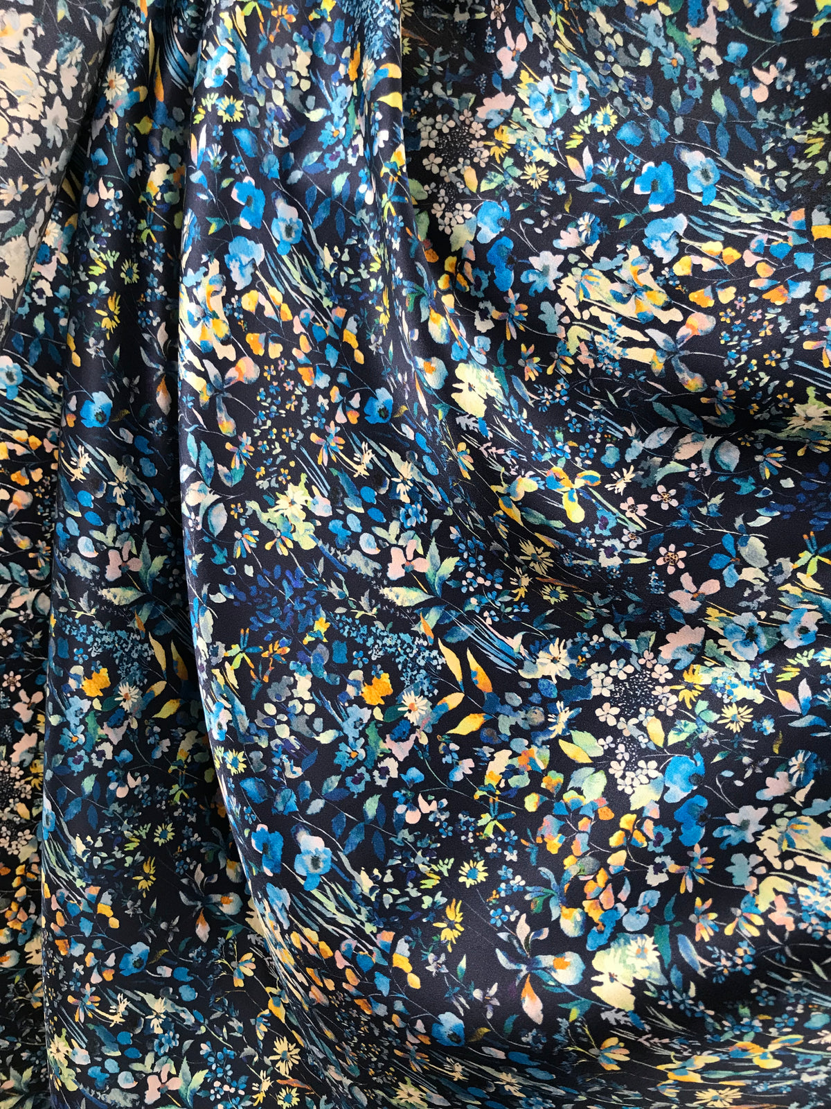 Liberty Felda- Dark Blue Belgravia Silk Satin- 54” Wide