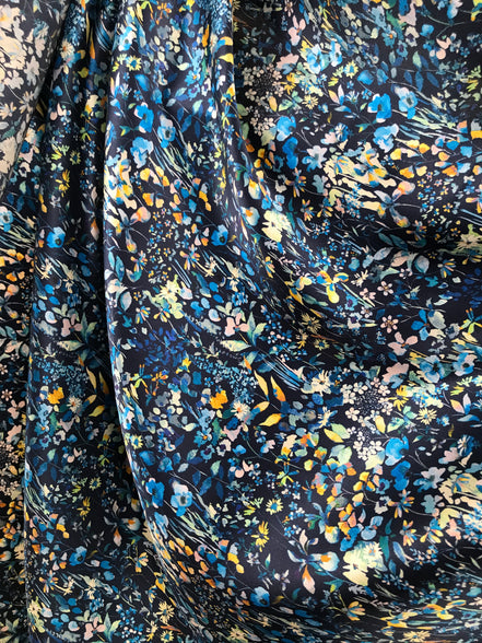 Liberty Felda- Dark Blue Belgravia Silk Satin- 54” Wide