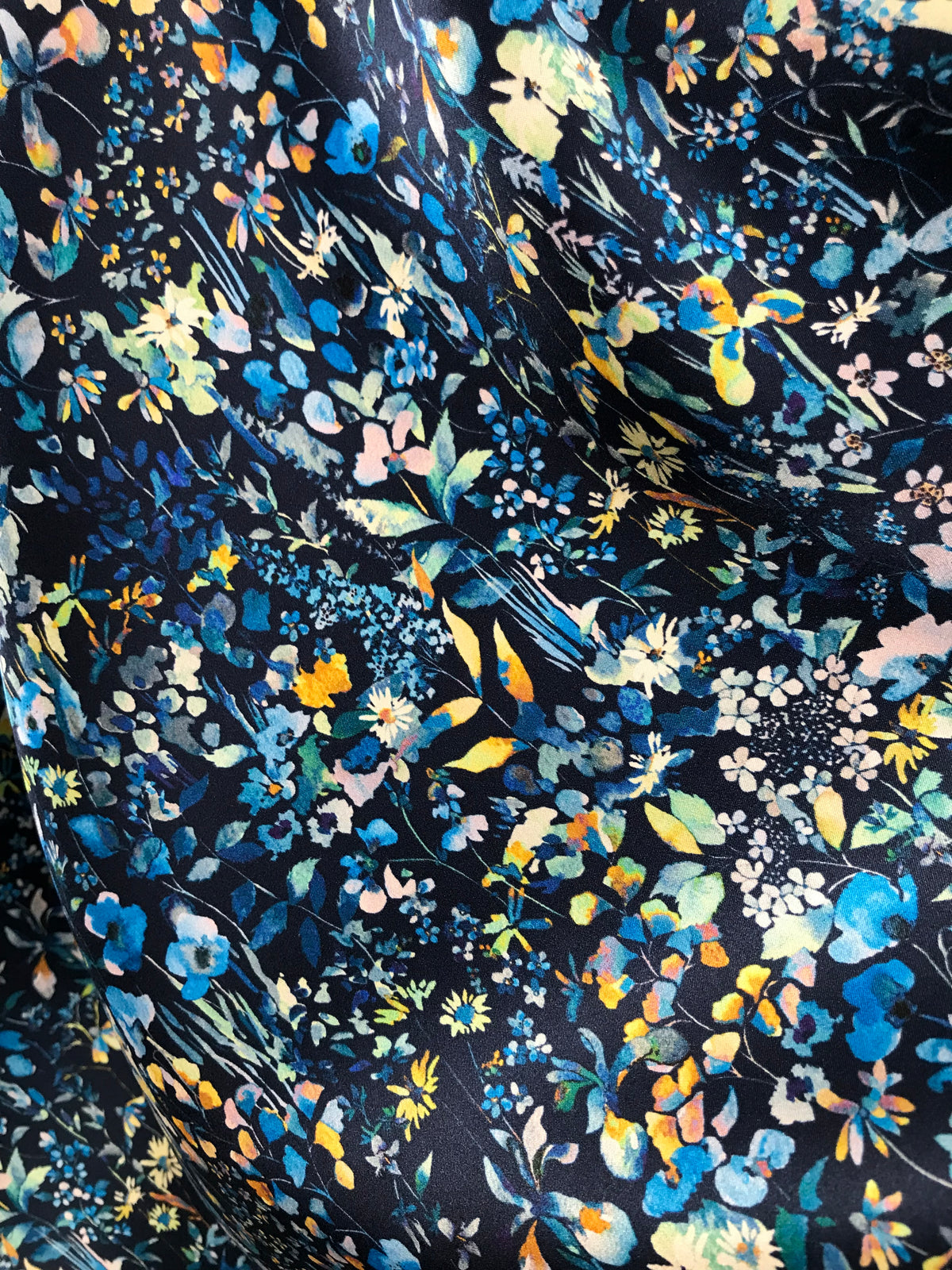 Liberty Felda- Dark Blue Belgravia Silk Satin- 54” Wide