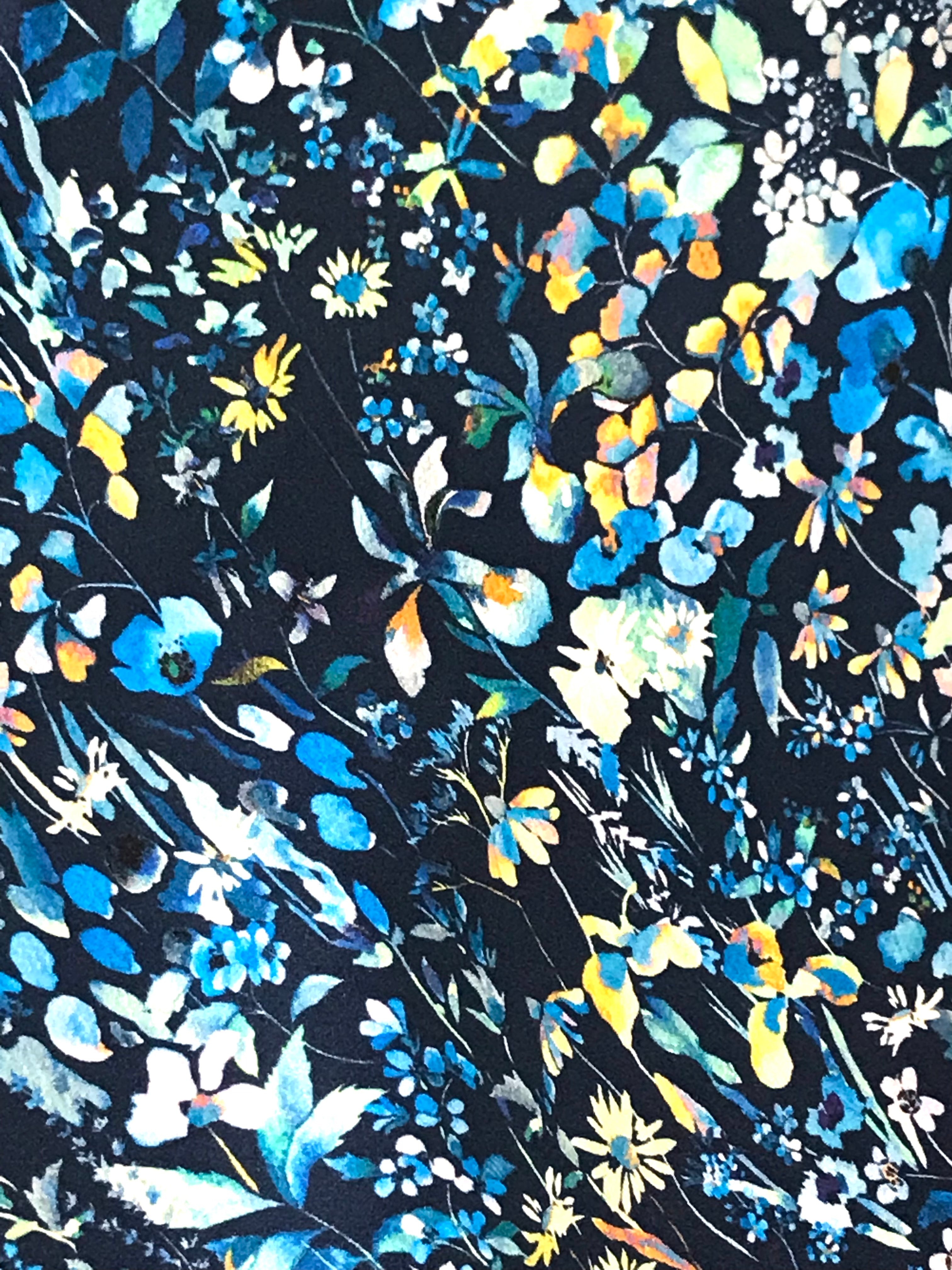 Liberty Felda- Dark Blue Belgravia Silk Satin- 54” Wide
