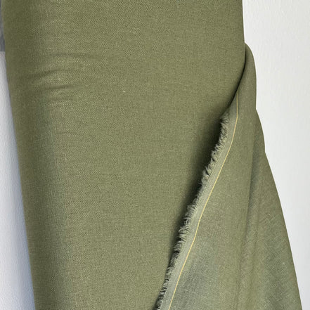 Green “Jungle" Brussels Washer Linen- Rayon Blend Fabric- 52" Wide