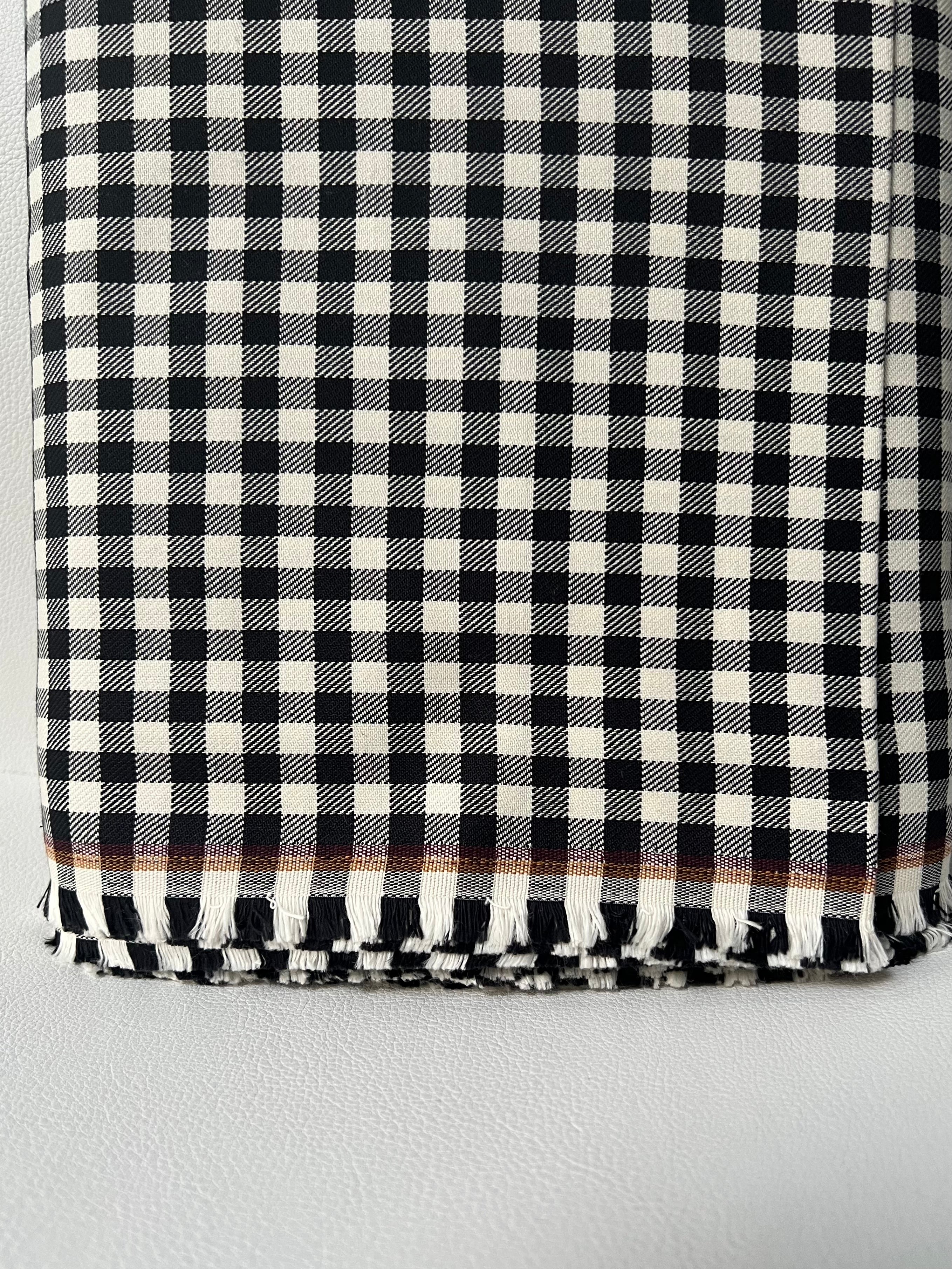 Sevenberry: Black, Off White Gingham Twill- Lightweight Cotton- 57” Wide- “Pepper”- SB-13110D13-188
