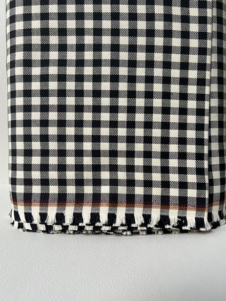Sevenberry: Black, Off White Gingham Twill- Lightweight Cotton- 57” Wide- “Pepper”- SB-13110D13-188