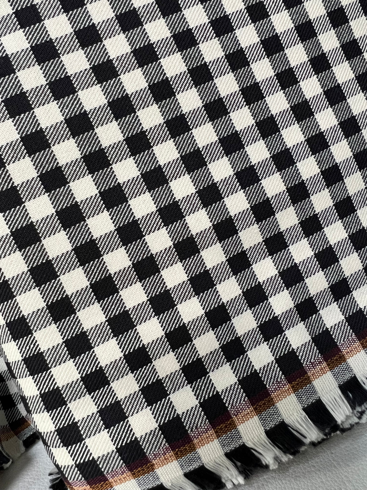 Sevenberry: Black, Off White Gingham Twill- Lightweight Cotton- 57” Wide- “Pepper”- SB-13110D13-188