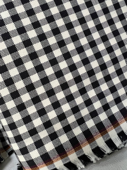 Sevenberry: Black, Off White Gingham Twill- Lightweight Cotton- 57” Wide- “Pepper”- SB-13110D13-188
