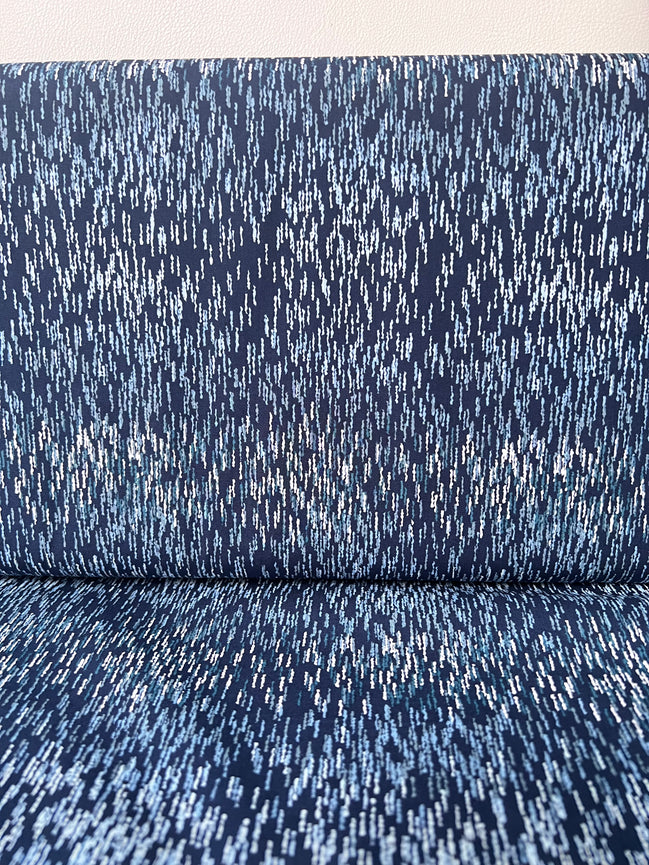 Navy Blue Print Cotton Fabric - “Linear Storm Kurai"- Art Gallery- AGF