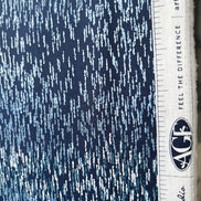 Navy Blue Print Cotton Fabric - “Linear Storm Kurai