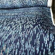 Navy Blue Print Cotton Fabric - “Linear Storm Kurai
