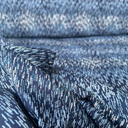 Navy Blue Print Cotton Fabric - “Linear Storm Kurai