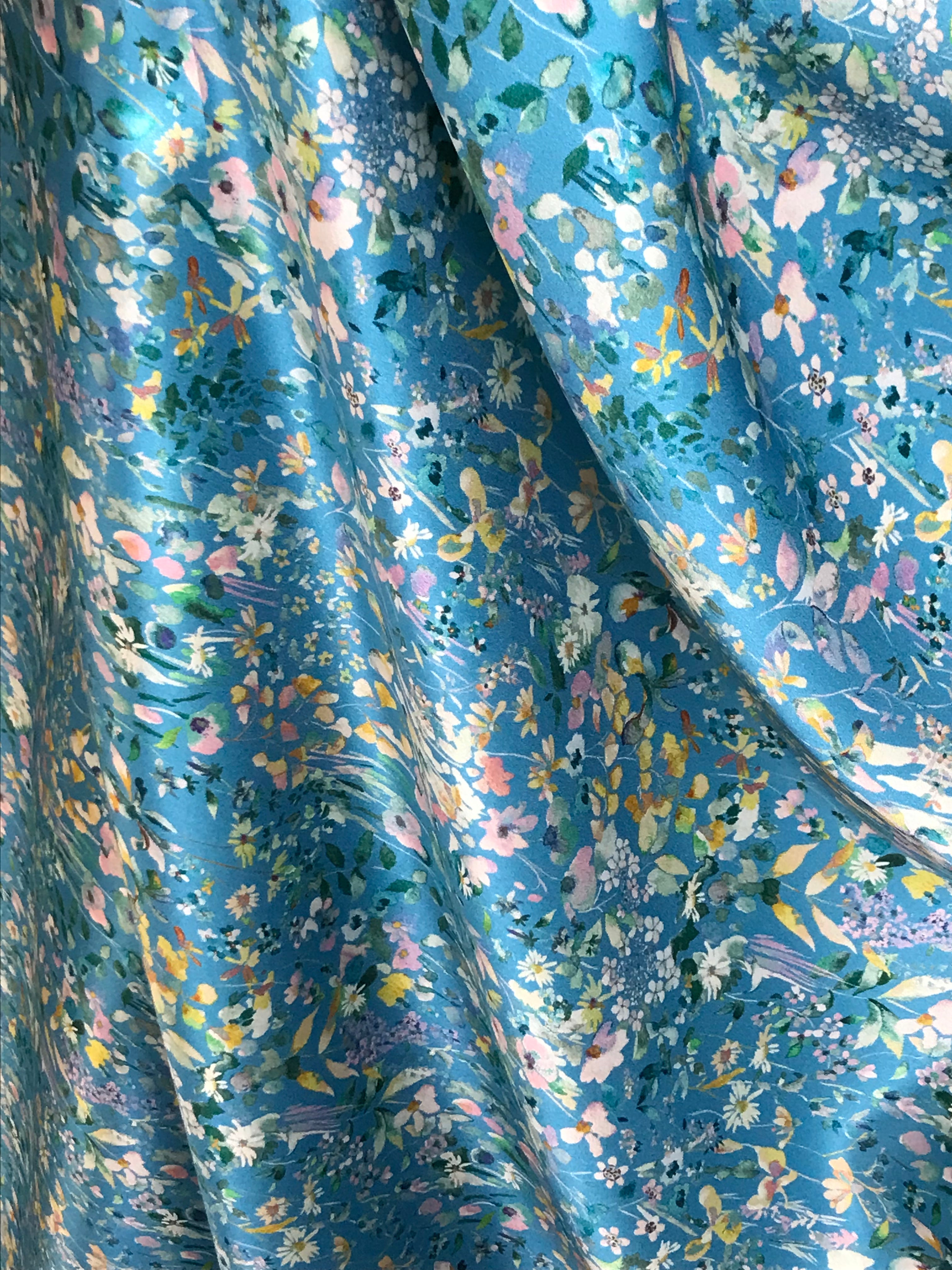 Liberty Felda- Light Blue Belgravia Silk Satin- 54” Wide