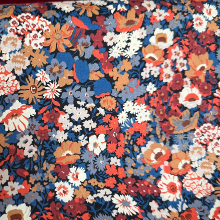 Liberty London- “Thorpe" Tana Lawn Cotton- 54” - Blue, Orange, Burgundy, White