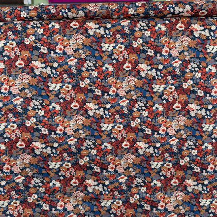 Liberty London- “Thorpe" Tana Lawn Cotton- 54” - Blue, Orange, Burgundy, White