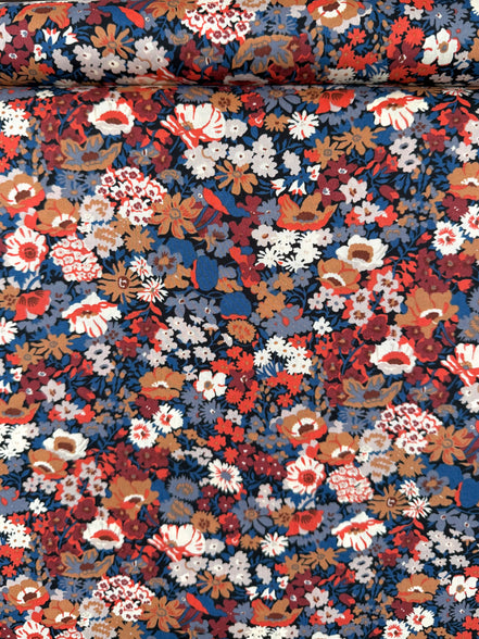 Liberty London- “Thorpe" Tana Lawn Cotton- 54” - Blue, Orange, Burgundy, White