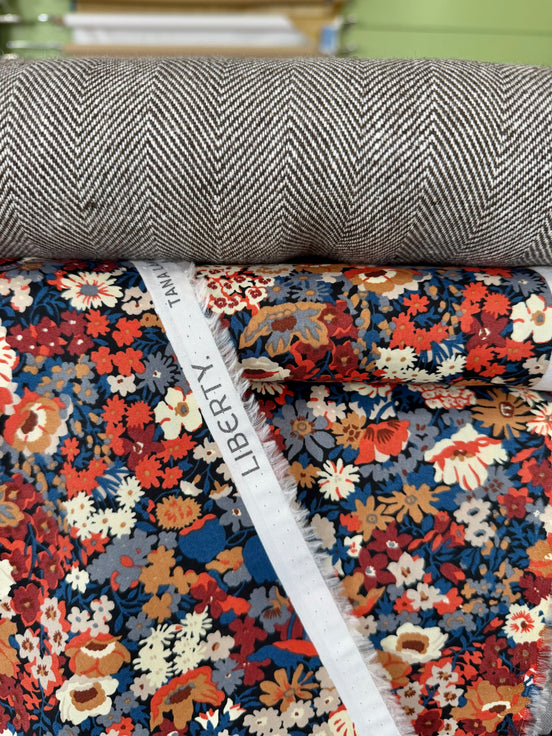 Liberty London- “Thorpe" Tana Lawn Cotton- 54” - Blue, Orange, Burgundy, White