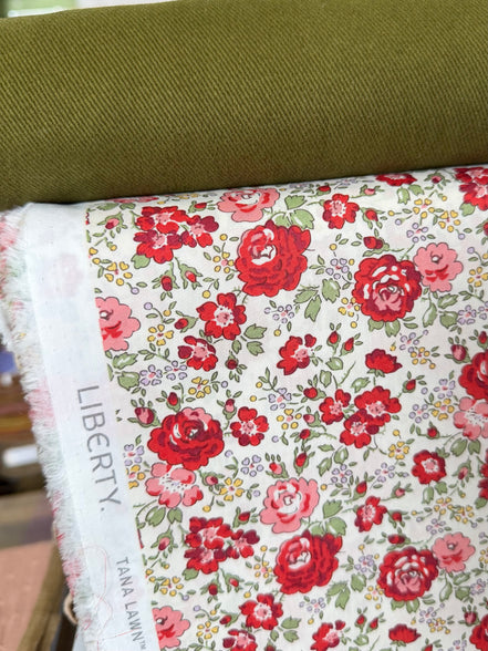 Liberty London- “Felicite" Tana Lawn Cotton- 54” - Red, Green