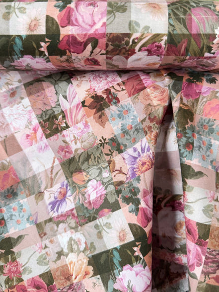 Liberty London- “Archive Gingham" Tana Lawn Cotton- 54” - Purple, Pink, Green