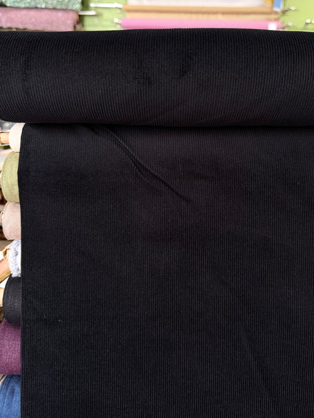 Black Cotton Corduroy 14 Wale- 57” Wide Fabric