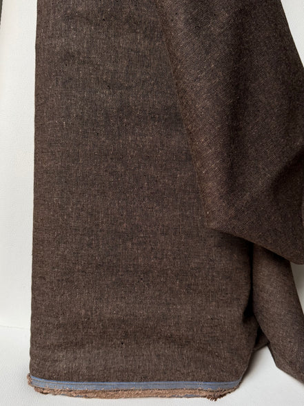 Brussels Washer Yarn Dye- Linen Rayon Blend- Dark Brown “Espresso"- 52" Wide