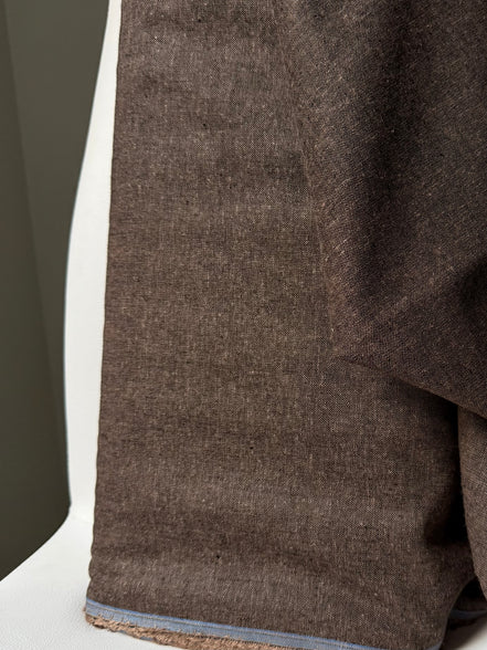 Brussels Washer Yarn Dye- Linen Rayon Blend- Dark Brown “Espresso"- 52" Wide