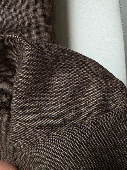 Brussels Washer Yarn Dye- Linen Rayon Blend- Dark Brown “Espresso"- 52" Wide