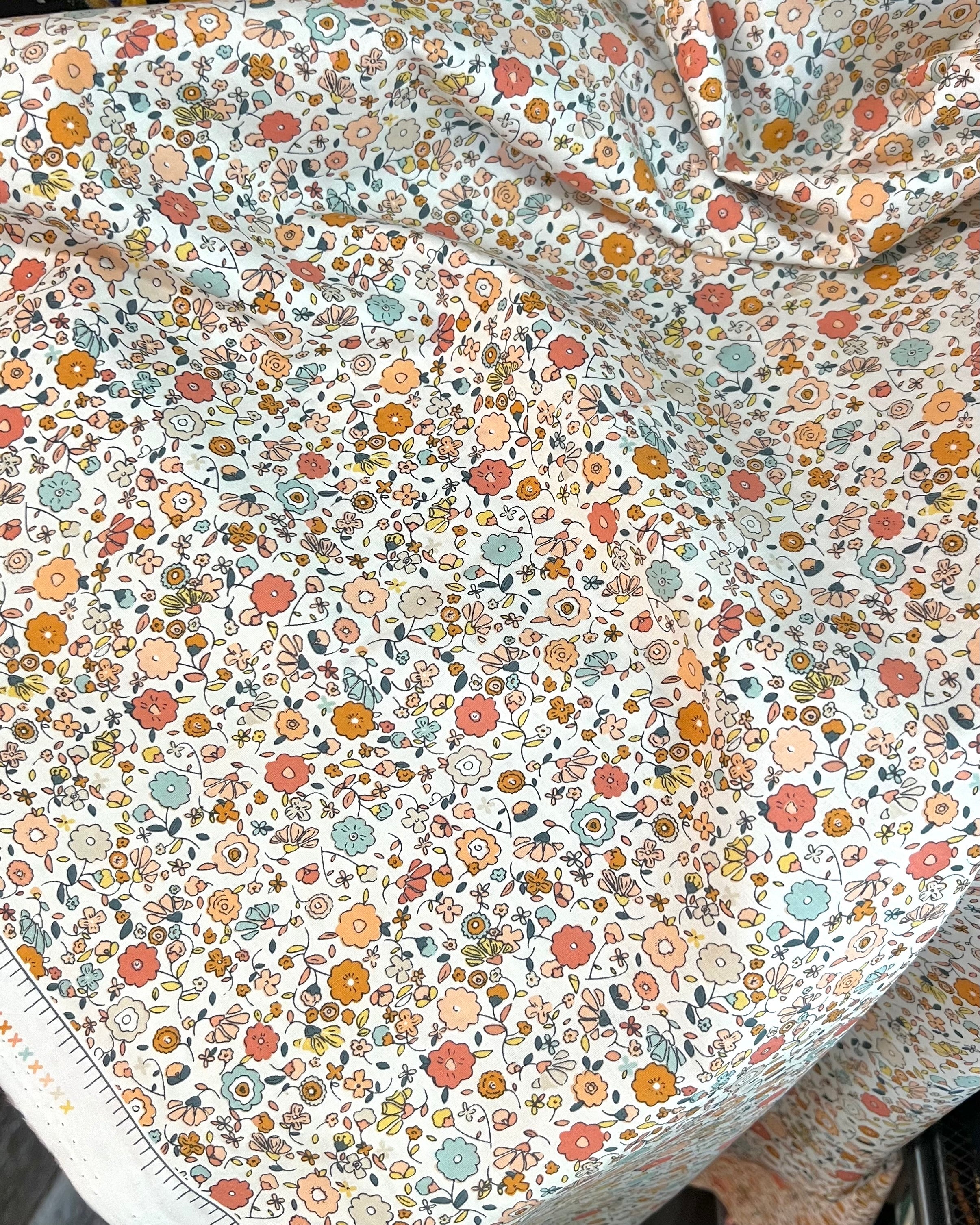 Colorful Floral Print Cotton Fabric - “Small & Sweet