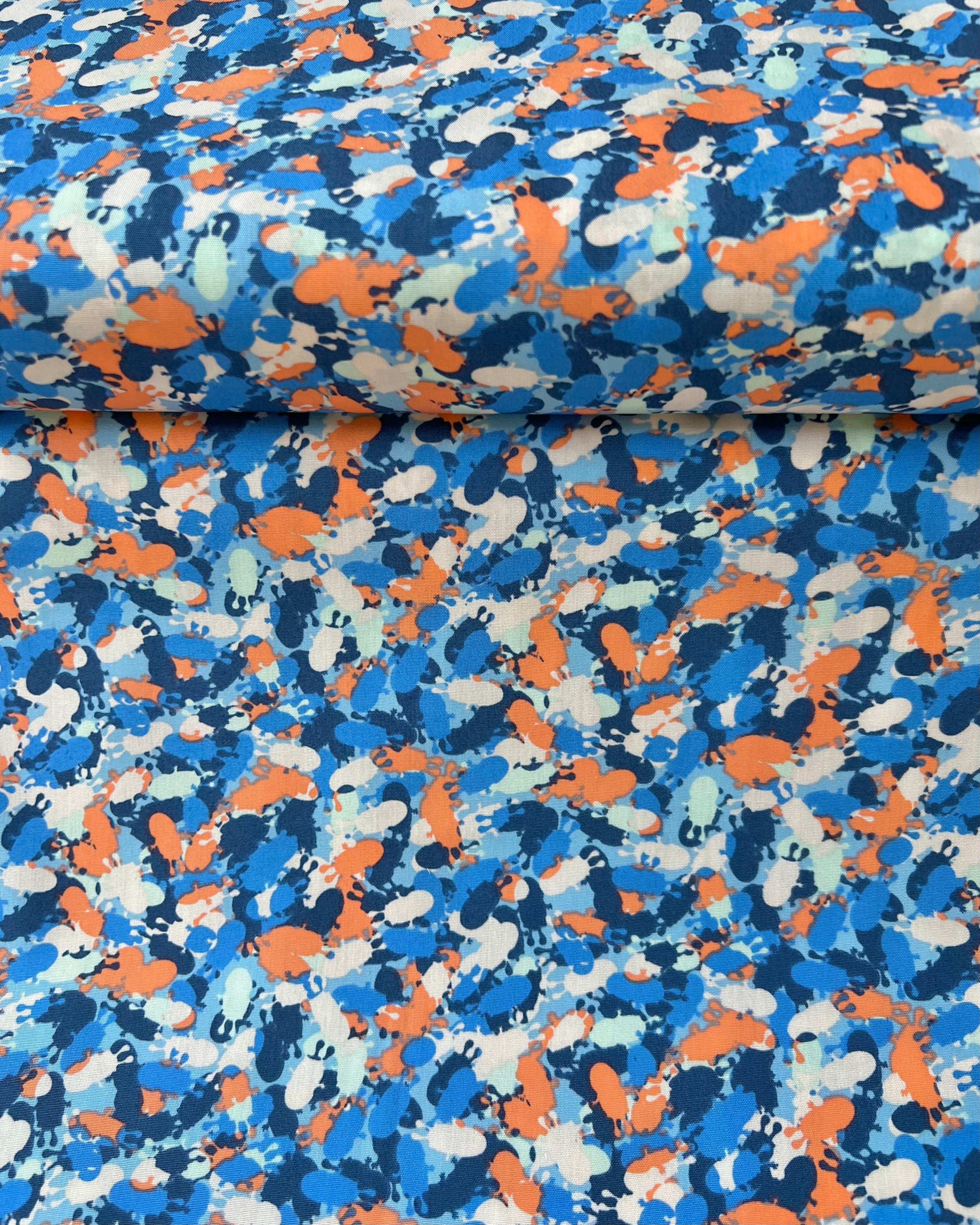 Colorful Abstract Critters Print Cotton Fabric- “Freaky Fusion