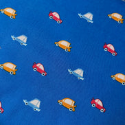 Colorful Cars Print Cotton Fabric- “Thrill Ride Night