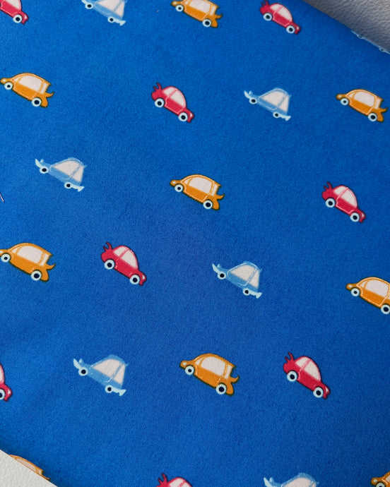 Colorful Cars Print Cotton Fabric- “Thrill Ride Night"- Art Gallery Monsterville