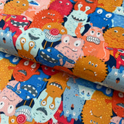 Cute Monsters Print Cotton Fabric - “Monsters Parade