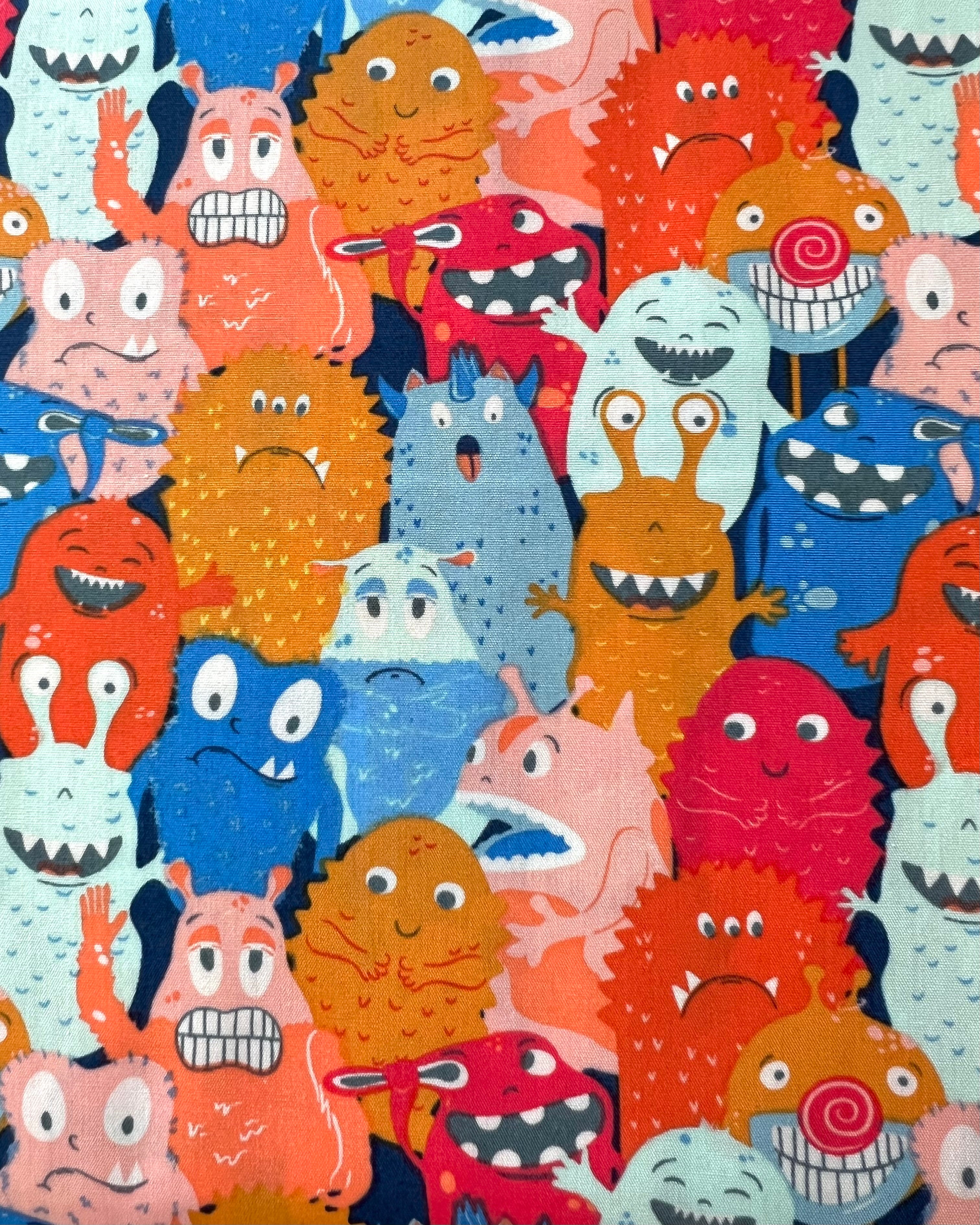 Cute Monsters Print Cotton Fabric - “Monsters Parade
