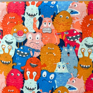 Cute Monsters Print Cotton Fabric - “Monsters Parade