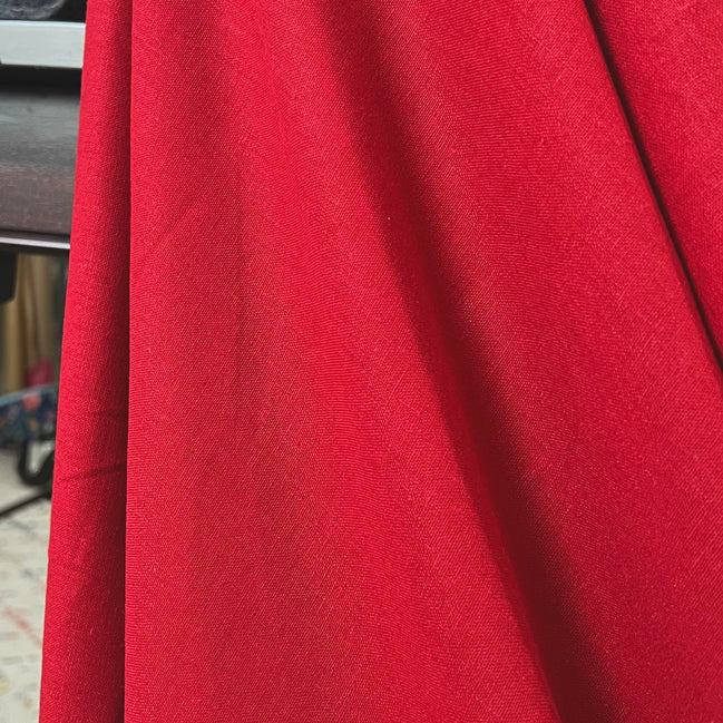 Red "Brick" Brussels Washer Linen- Rayon Blend Fabric- 52" Wide