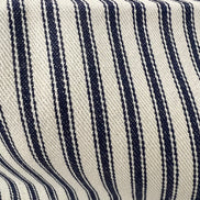 Woven Cotton Ticking Stripe- Navy and Off White- 44” Wide