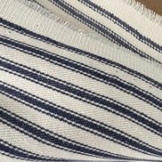 Woven Cotton Ticking Stripe- Navy and Off White- 44” Wide