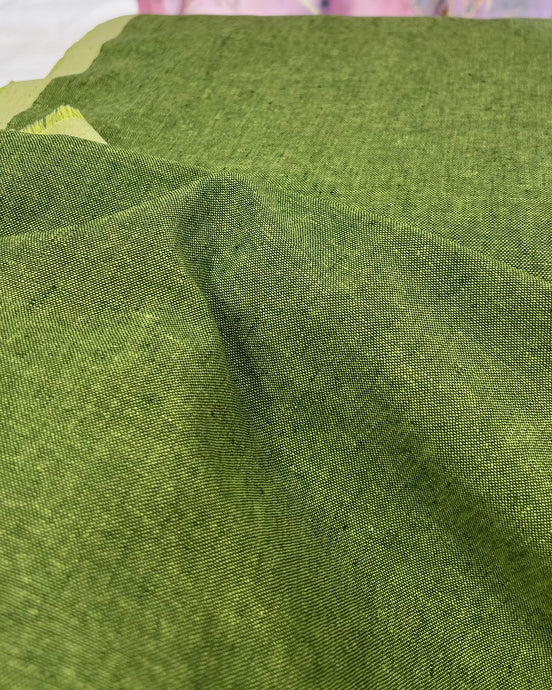 Green Essex Yarn Dyed- Linen- Cotton Blend- "Palm"- 43” Wide