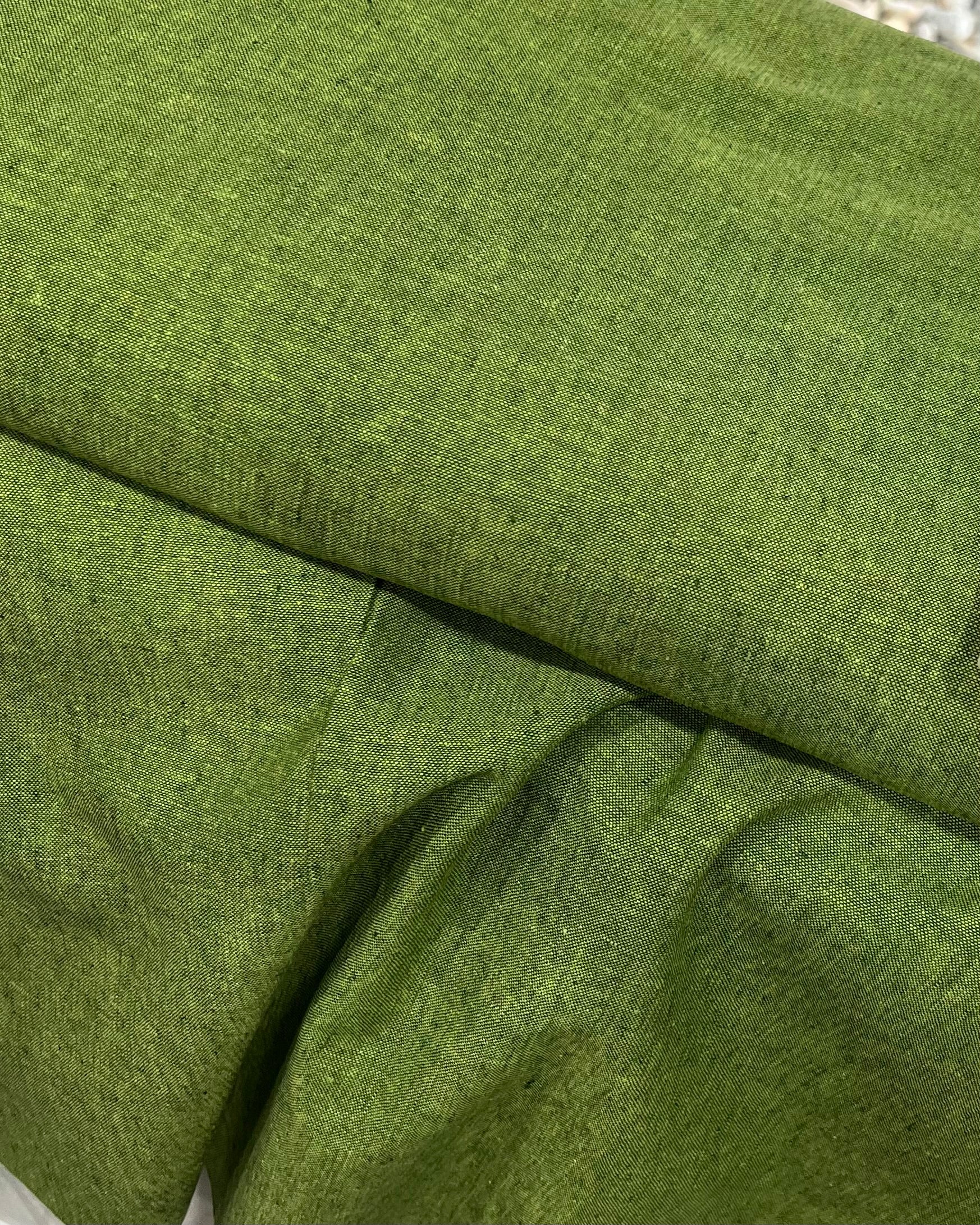 Green Essex Yarn Dyed- Linen- Cotton Blend- 