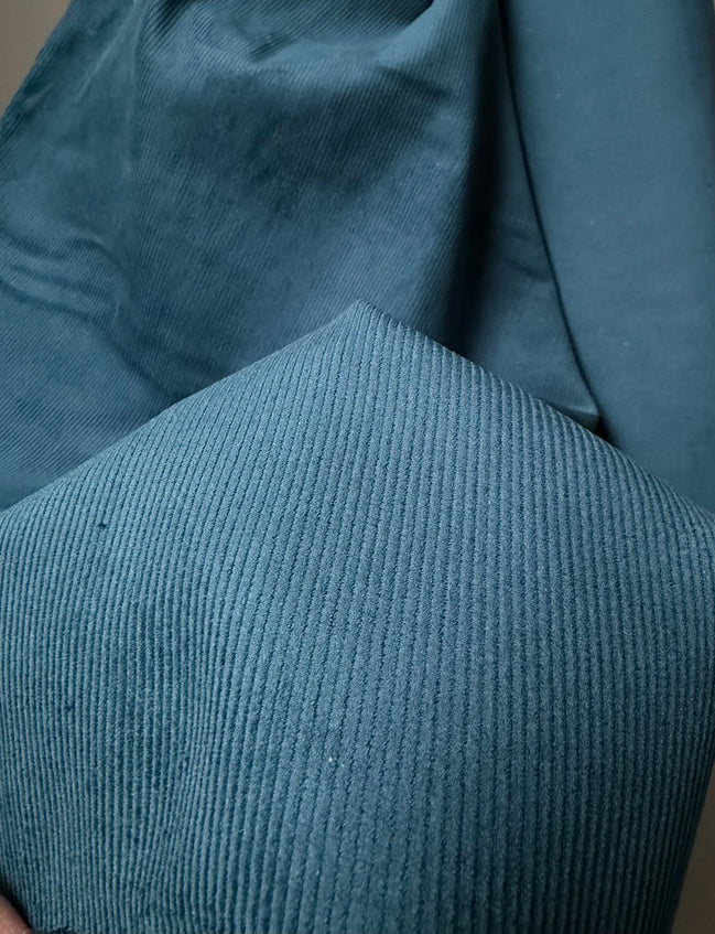 Teal “Ocean" Cotton Corduroy 14 Wale- 57” Wide Fabric
