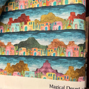 Colorful Adobe Houses- Magical Desert- 100% Cotton Fabric- 44” Wide