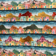 Colorful Adobe Houses- Magical Desert- 100% Cotton Fabric- 44” Wide