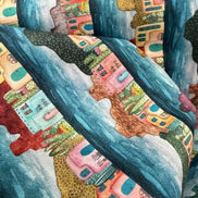 Colorful Adobe Houses- Magical Desert- 100% Cotton Fabric- 44” Wide