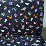 Cats, Books on Black- ‘The Purrrfect Book Club- Scattered Cats and Books” Lewis & Irene Cotton Fabric- 44” Wide
