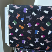 Cats, Books on Black- ‘The Purrrfect Book Club- Scattered Cats and Books” Lewis & Irene Cotton Fabric- 44” Wide
