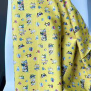 Funny Cats on Yellow Cotton Fabric- Kokka- Japanese- 44” Wide