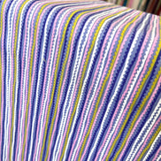 Purple, Pink Stripes Cotton Fabric- “Untangled Strings