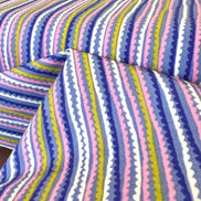 Purple, Pink Stripes Cotton Fabric- “Untangled Strings
