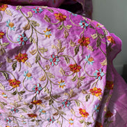 European Embroidery on Orchid Colored Silk- 55