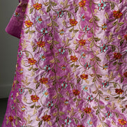 European Embroidery on Orchid Colored Silk- 55