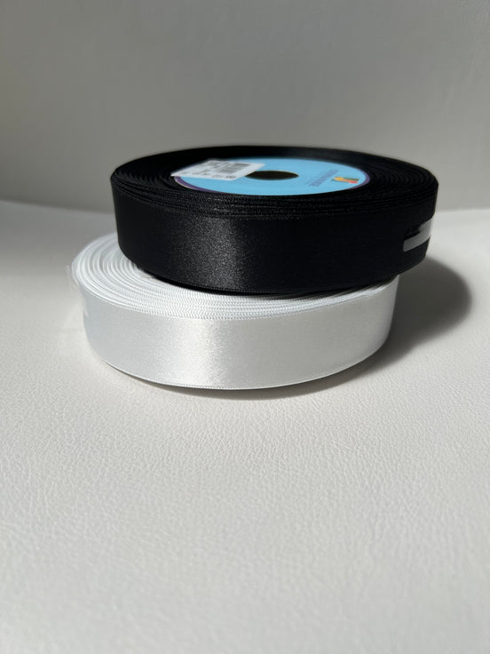 White- 300- Double Faced Satin Ribbon- 1” Wide